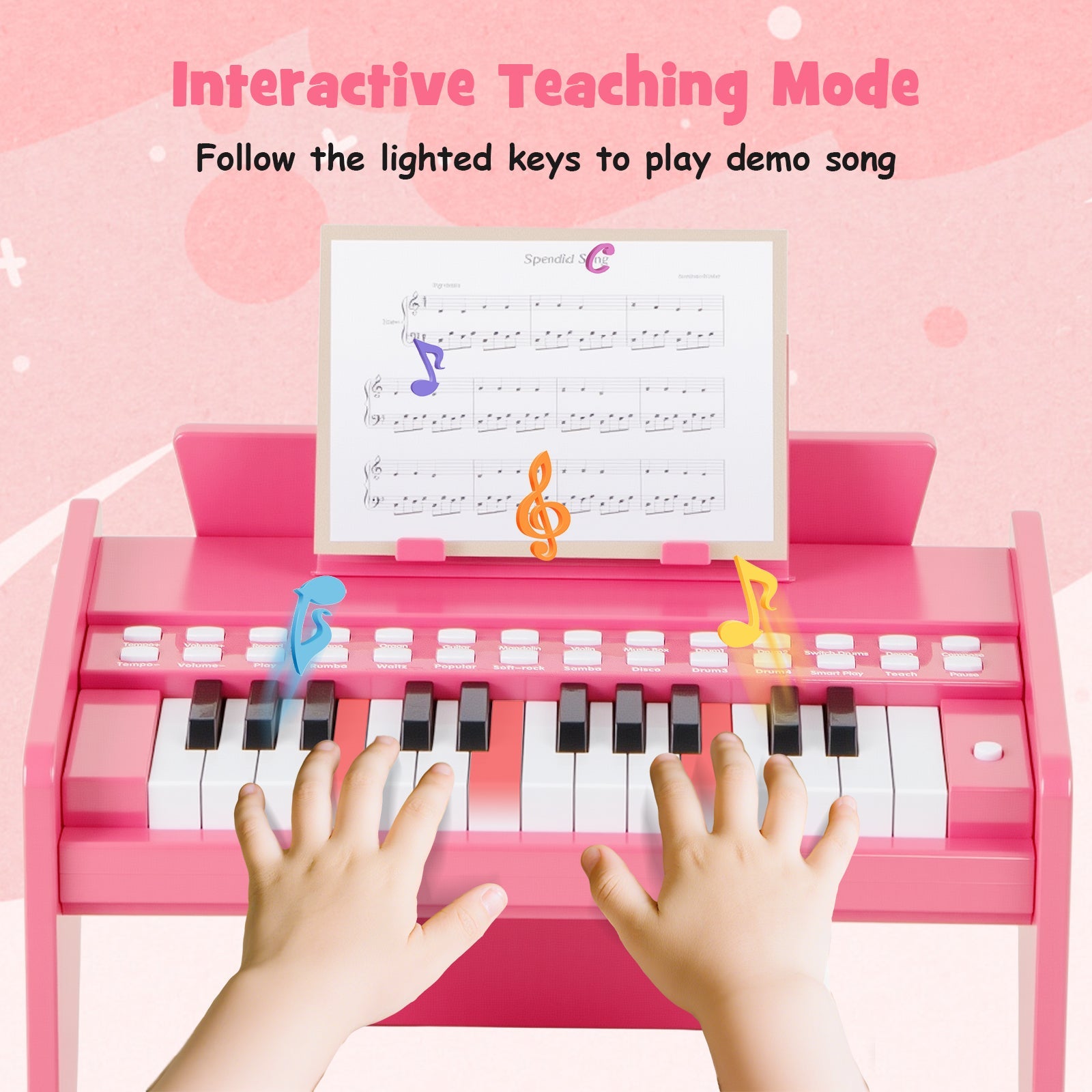 25 Keys Kids Piano Keyboard, Mini Digital Lighted Piano Toy