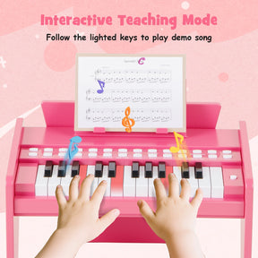 25 Keys Kids Piano Keyboard, Mini Digital Lighted Piano Toy