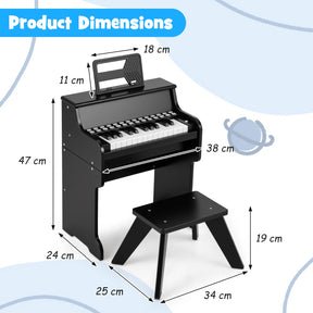 Kids Piano Keyboard with Adjustable Speed & Volume, Teaching Mode, Removable Music Stand