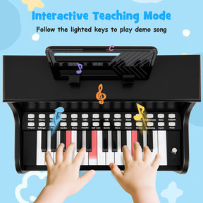 Kids Piano Keyboard with Adjustable Speed & Volume, Teaching Mode, Removable Music Stand