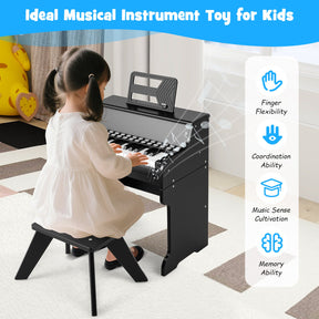Kids Piano Keyboard with Adjustable Speed & Volume, Teaching Mode, Removable Music Stand