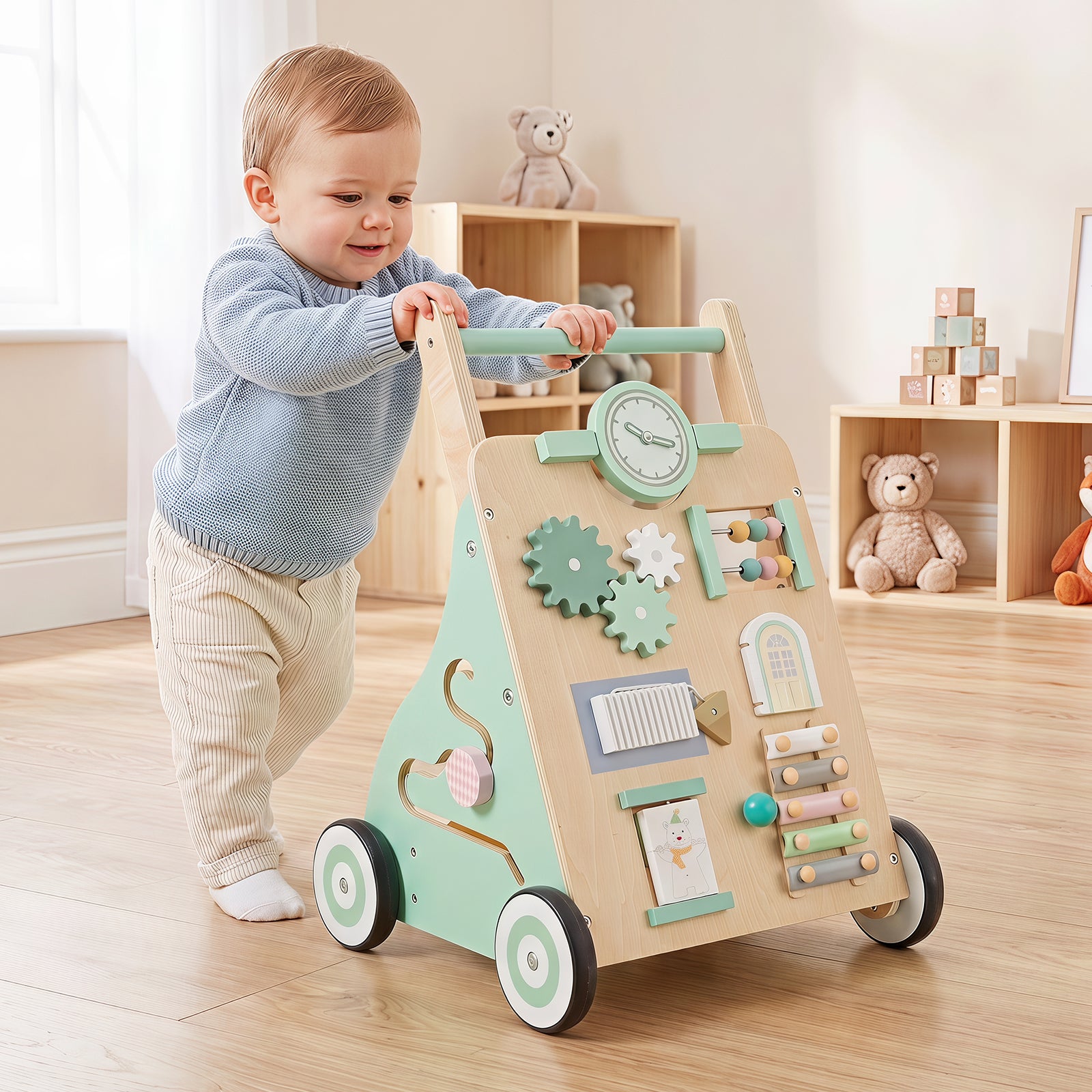 Baby Push Walker with Activity Center & 3 Different Blocks
