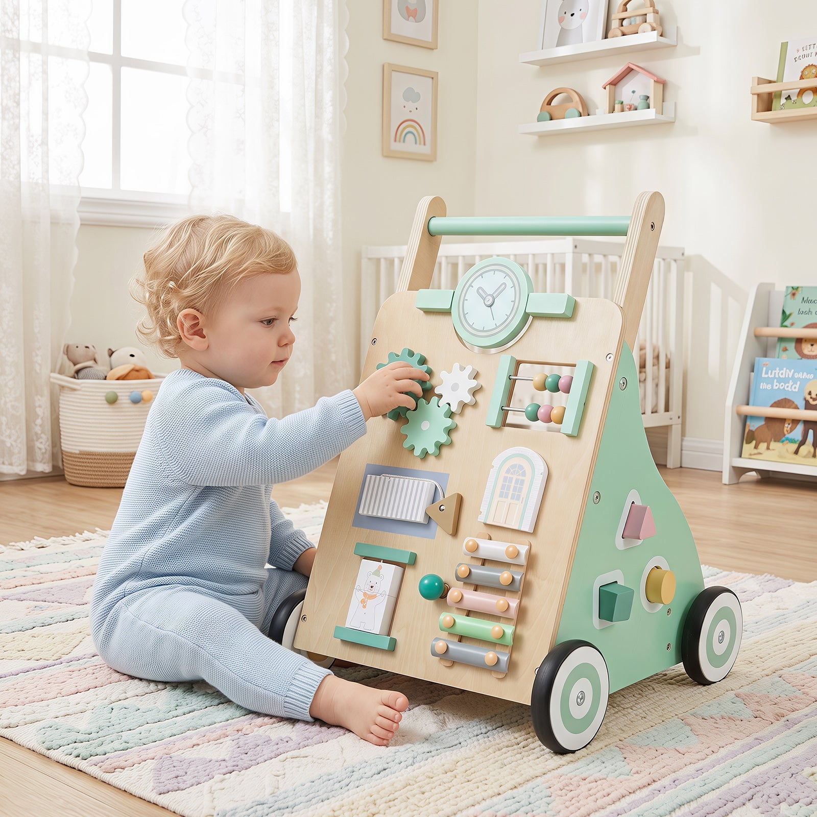 Baby Push Walker with Activity Center & 3 Different Blocks