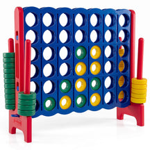 Giant 4-in-a-Row Game Set, Jumbo 4-to-Score Game w/42 Rings and Quick-Release Slider, Indoor and Outdoor Party Game for Living Room, Backyard and Lawn