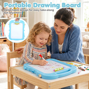 Art Easel for Kids, Height Adjustable, 22 Accessories, Blue& Red/Blue/Peach Fuzz