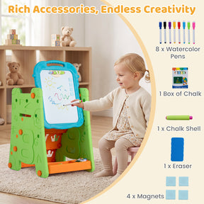 3 in 1 Art Easel for Kids, Double Sided Magnetic Board