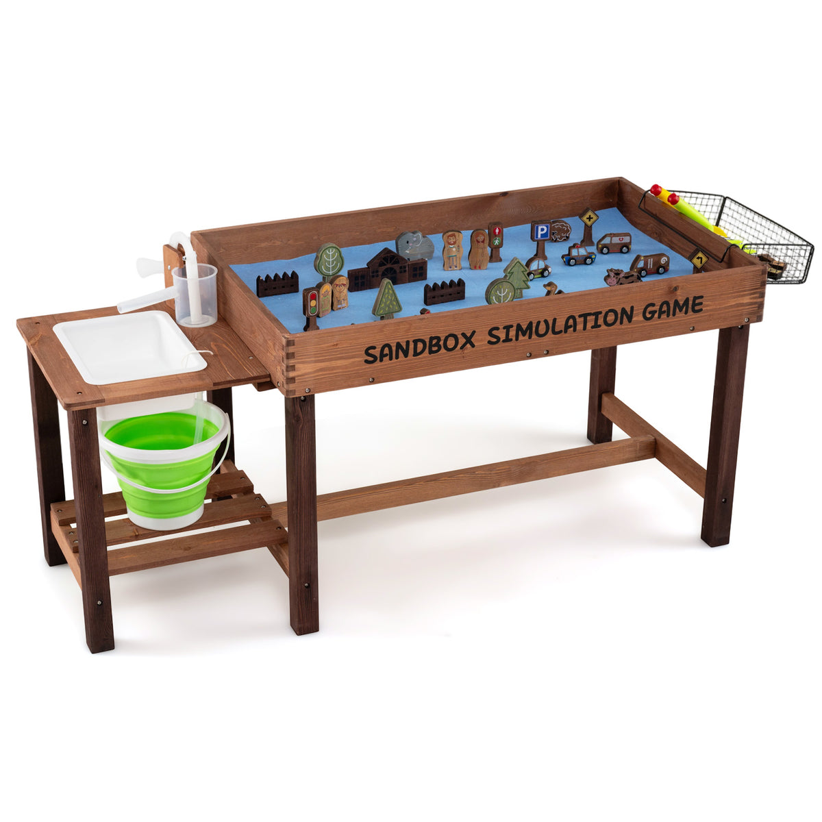 Costzon Sensory Table with Water Pump & Sink, Toddler Activity Table with 33 Sand Table Toys