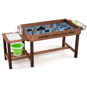 Costzon Sensory Table with Water Pump & Sink, Toddler Activity Table with 33 Sand Table Toys