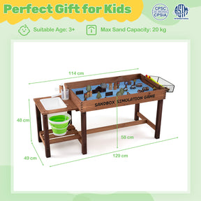 Costzon Sensory Table with Water Pump & Sink, Toddler Activity Table with 33 Sand Table Toys