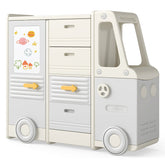 Kids Toy Storage Organizer, Bus-shaped Children Cabinet