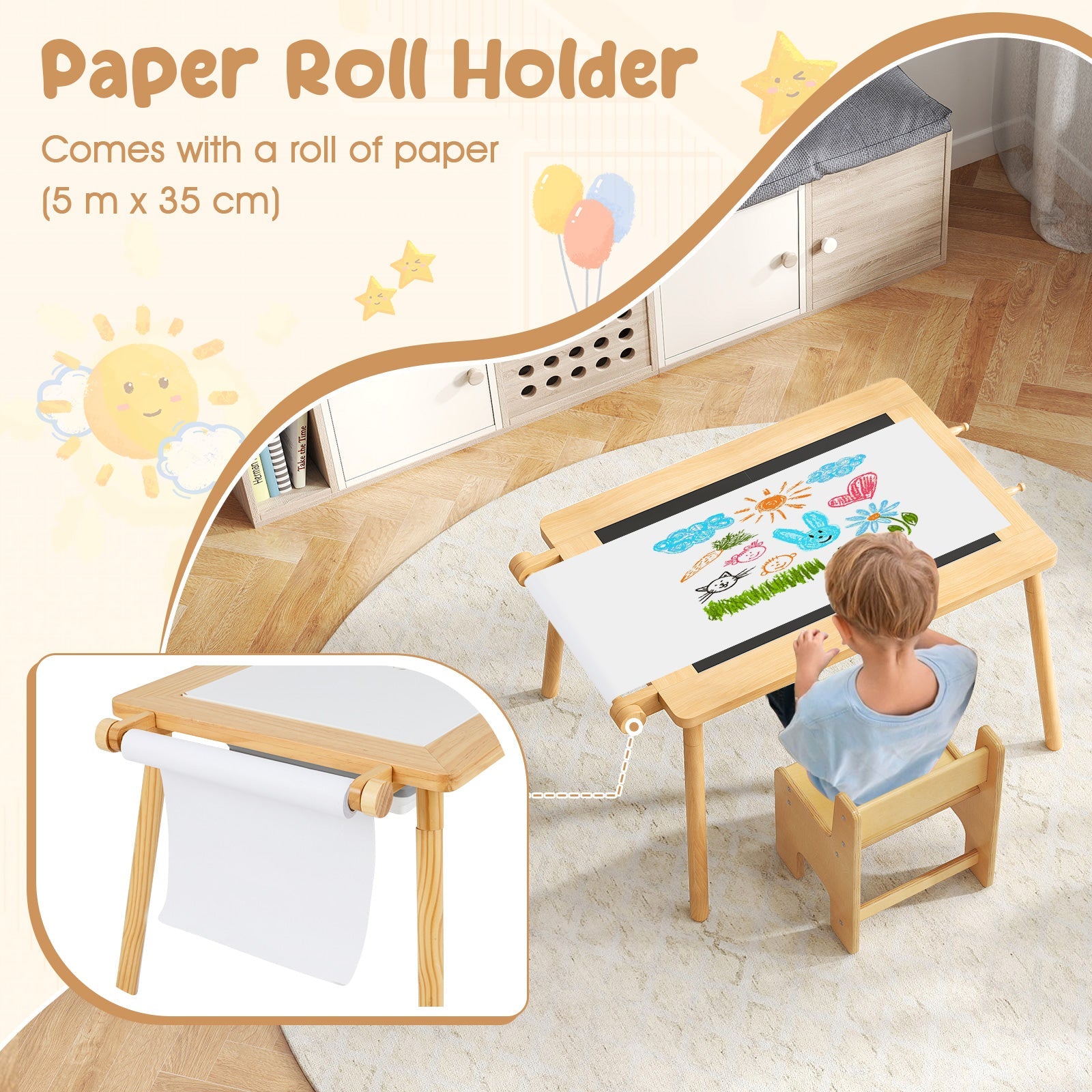 Sensory Table & Chair Set for Kids 2-8, Toddler Activity Table