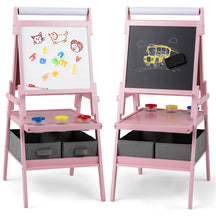 3-in-1 Art Easel for Kids, Standing Double-Sided Easel w/Chalkboard & Whiteboard, Paper Roll