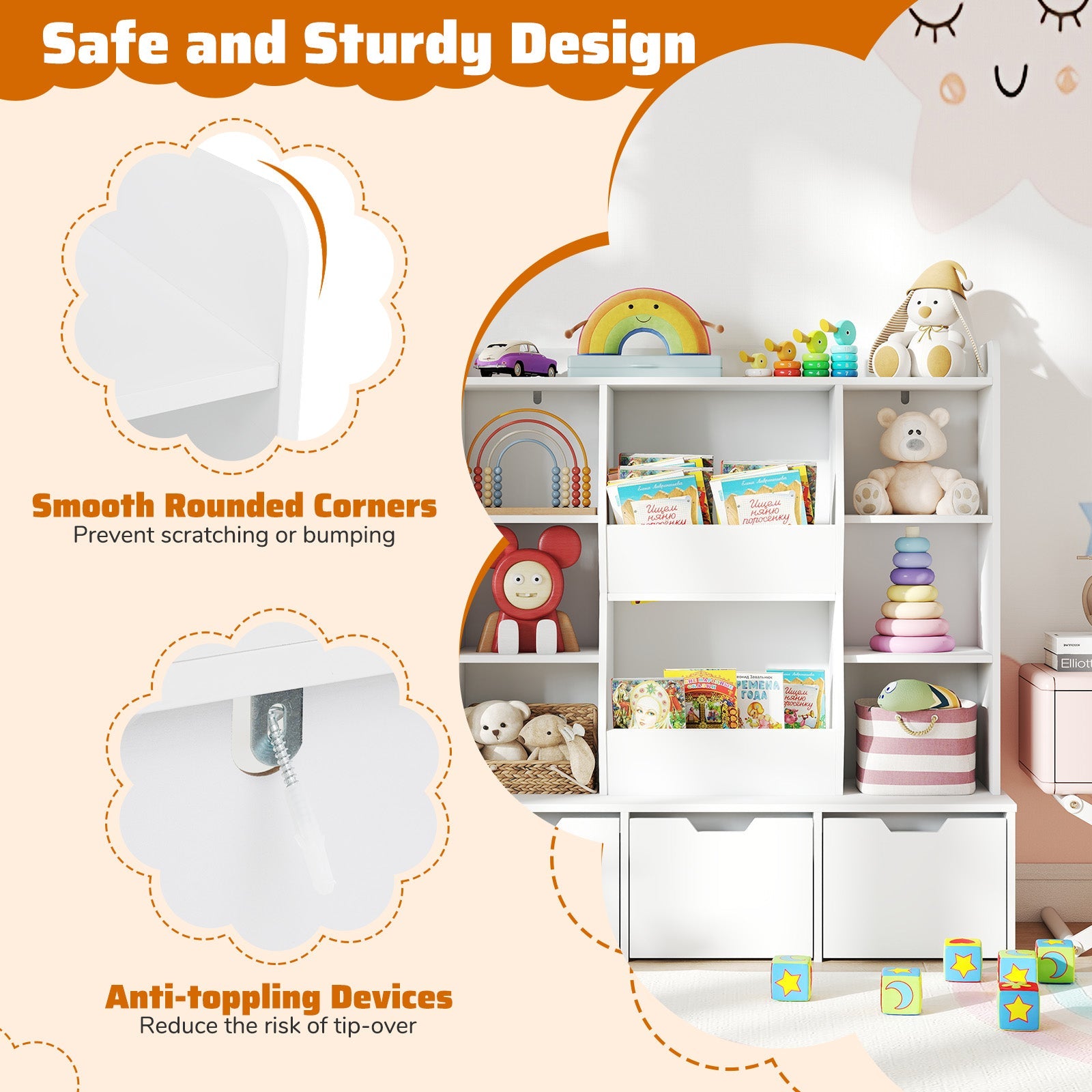 HONEY JOY Versatile Storage Cabinet for Kids Room, Bedroom, Playroom