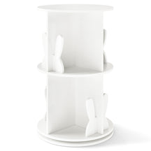Kids Rotating Bookshelf, Cute 2-tier Kids Bookcase with Bookends & 8 Compartments