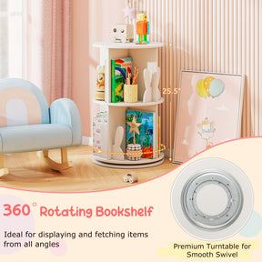 Cute 2-tier Kids Bookcase with Bunny/ Bear Bookends & 8 Compartments