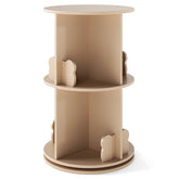 Kids Rotating Bookshelf, Cute 2-tier Kids Bookcase with Bookends & 8 Compartments