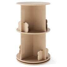Kids Rotating Bookshelf, Cute 2-tier Kids Bookcase with Bookends & 8 Compartments