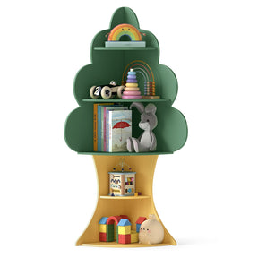 Tree Bookshelf for Kids, 5-Tier Children Book Display Rack with Anti-toppling System