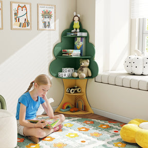 Tree Bookshelf for Kids, 5-Tier Children Book Display Rack with Anti-toppling System