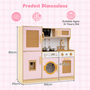 Wooden Kids Kitchen Playset, Pretend Play Kitchen