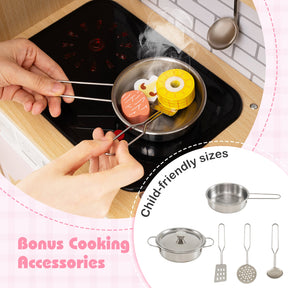 Wooden Kids Kitchen Playset, Pretend Play Kitchen