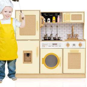 Wooden Kids Kitchen Playset, Pretend Play Kitchen