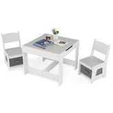 Hikidspace 3-In-1 Kids Multi Activity Table & 2 Chairs Set for Toddlers