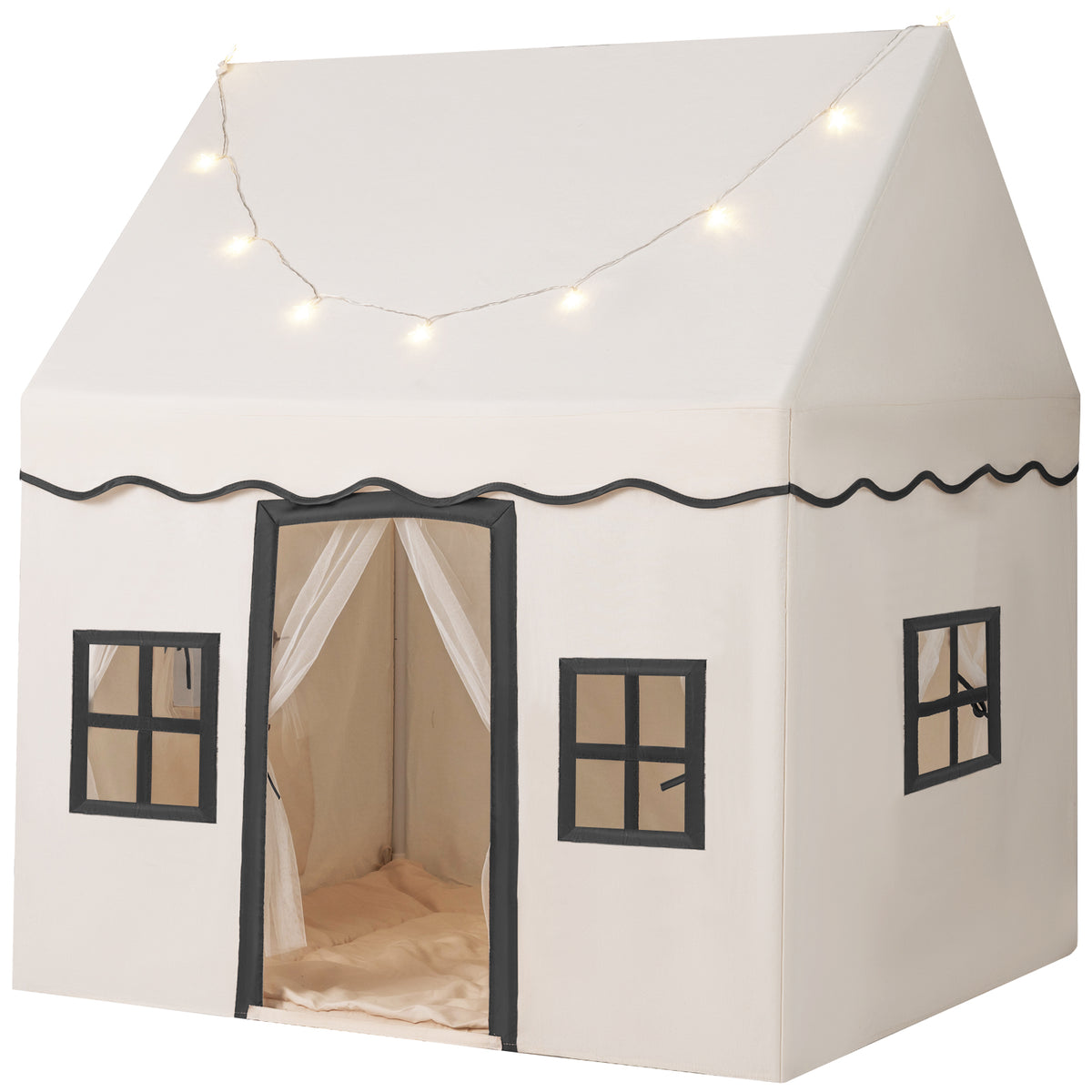 Kids Play Castle Tent Large Playhouse Toys Gifts with Star Lights Washable Mat