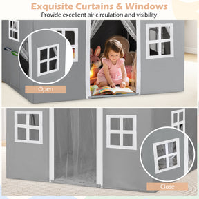 Kids Play Castle Tent Large Playhouse Toys Gifts with Star Lights Washable Mat