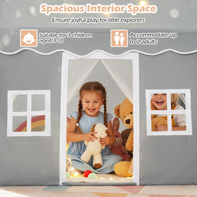 Kids Play Castle Tent Large Playhouse Toys Gifts with Star Lights Washable Mat