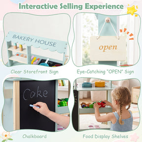 Play Kitchen for Kids, Wooden Kitchen Playset with Stoves, Oven