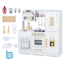 Wooden Play Kitchen for Kids w/ Realistic Lights & Sounds