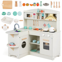 Wooden Play Kitchen for Kids w/ Lights & Sounds