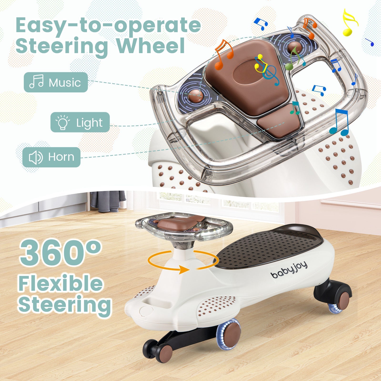 Ride on Car with Under-Seat Storage for Boys & Girls 3+ Years Old