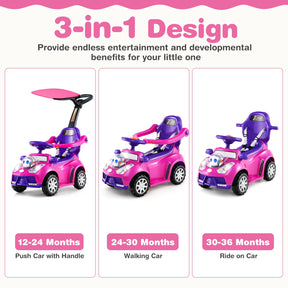 Stroller Sliding Walking Car with Horn, Music, Light & Seat Belt