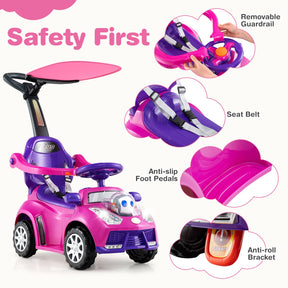 Stroller Sliding Walking Car with Horn, Music, Light & Seat Belt