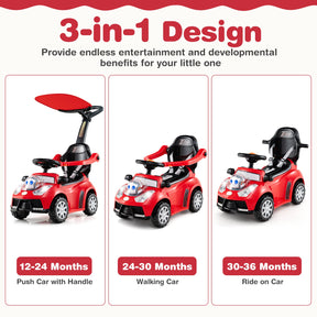 3 in 1 Push Car for Toddler, Stroller Sliding Walking Car for Boys & Girls