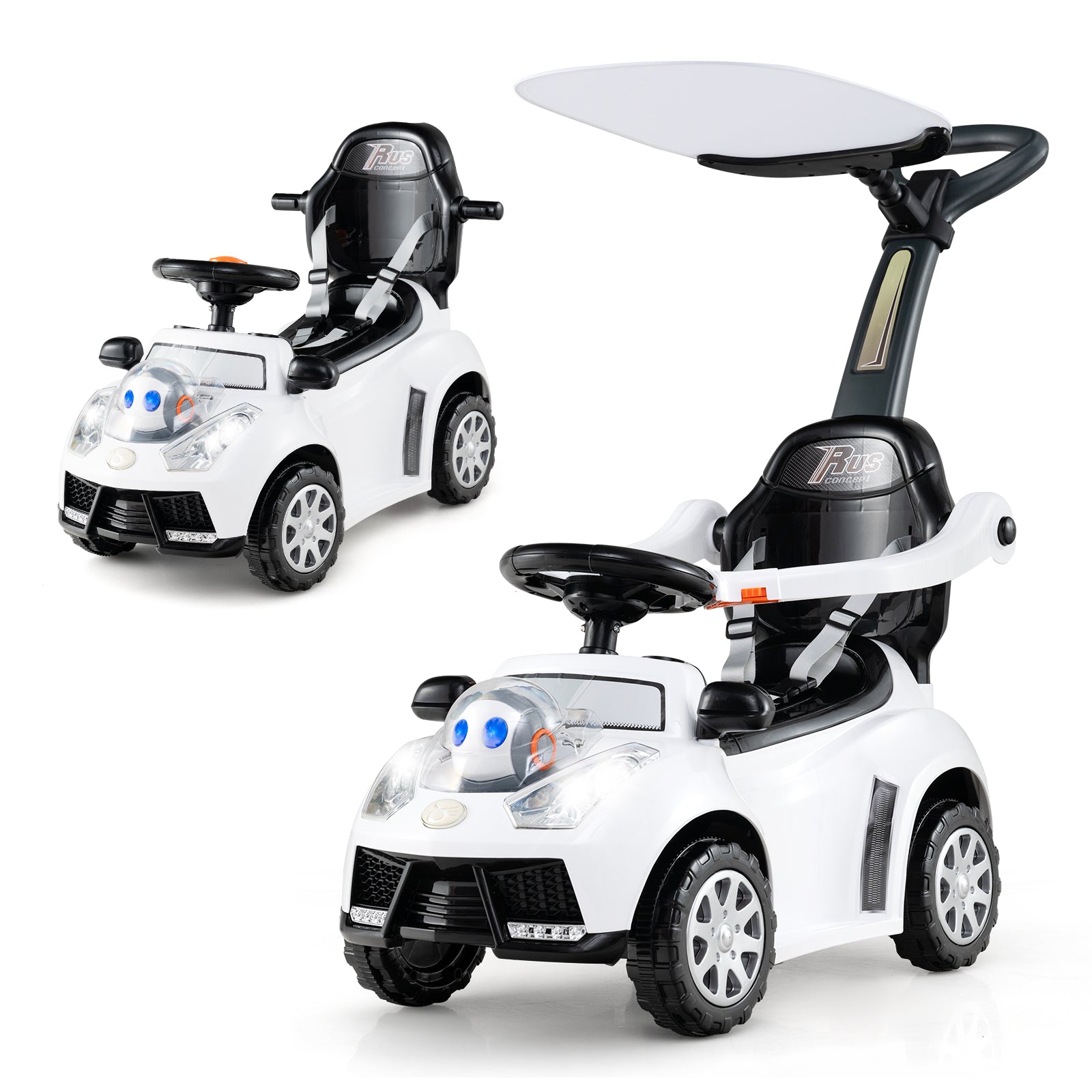 Stroller Sliding Walking Car with Horn, Music, Light & Seat Belt