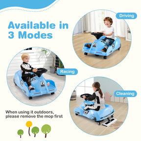 Electric Cleaning Go Kart, Battery Powered Go Cart Clean Car for Boys & Girls 2-5 Years Old