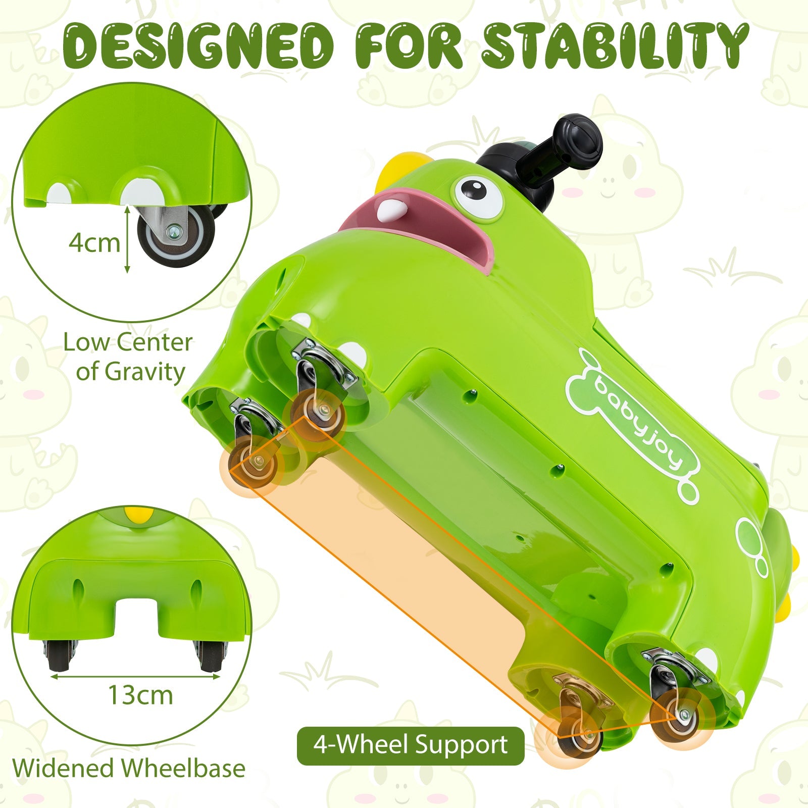Toddler Ride on Toy, Sit to Stand Riding Racer, Gift for Boys & Girls 18+ Months Old