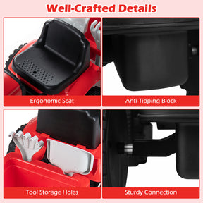 2-in-1 Ride on Tractor with Detachable Trailer, Foot-to-Floor Sliding Car with Air Horn, Dashboard