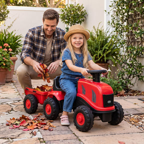 2-in-1 Ride on Tractor with Detachable Trailer, Foot-to-Floor Sliding Car with Air Horn, Dashboard
