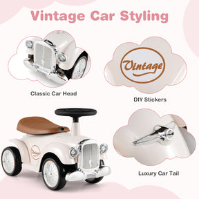 Ride On Push Car for Kids, Indoor/Outdoor Foot-to-Floor Sliding Car with Steering Wheel, Squeeze Horn & Under-seat Storage