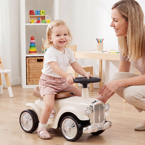 Ride On Push Car for Kids, Indoor/Outdoor Foot-to-Floor Sliding Car with Steering Wheel, Squeeze Horn & Under-seat Storage