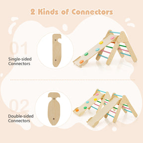 7-in-1 Triangular Set of 3, Baby Climbing Toys w/ Triangular Climber Arch Ramp Rocker