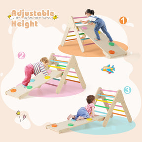 7-in-1 Triangular Set of 3, Baby Climbing Toys w/ Triangular Climber Arch Ramp Rocker