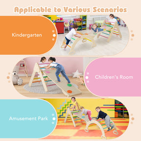 7-in-1 Triangular Set of 3, Baby Climbing Toys w/ Triangular Climber Arch Ramp Rocker
