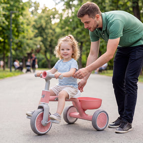 Convertible Kids Tricycle, Toddler Trike with 86° Limited Steering Angle, Carbon Steel Frame