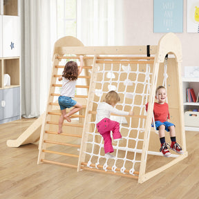 8-in-1 Indoor Jungle Gym, Montessori Climbing Playset for Kids Aged 3+ Years Old