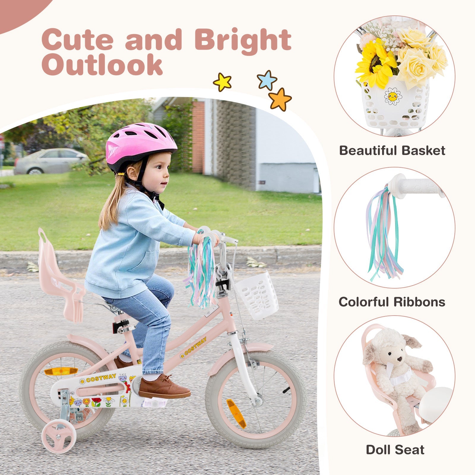 36 cm Children Training Bicycle w/ Doll Seat